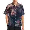 Camisa Casual de Mono Simple Redonda Minimalista Playa Holgada Camisa Hawaiana Popular CS31