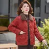 Nueva Chaqueta de Algodón con Cuello de Piel Engrosado para Otoño e Invierno de Mamá Chaqueta de Algodón Acolchada de Invierno con Solapa para Mujeres de Mediana Edad y Mayores Ropa de Algodón Cálida con Forro de Terciopelo