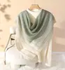 Cachecol de Lã Cachecol Quadrado Feminino 100% Lã Pura Primavera e Verão Novo Estilo Contagem 200 Oficina Fina Trama Fina Protetor de Pescoço Pequeno Lenço de Seda
