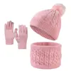 Sombreros Cálidos de Otoño e Invierno para Niños Sombreros de Punto con Copos de Nieve Sombreros de Invierno Bufanda para el Cuello Guantes Juego de Tres Piezas Sombreros de Lana Transfronterizos