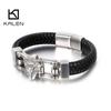 Nueva Pulsera de Cuero Vacuno para Hombre Creativa Retro Cabeza de León Motocicleta Personalizada Simple Pulsera para Hombre Joyería de Mano