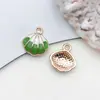 1 Accesorio de Joyería DIY Verde Aleación Esmalte Flor de Cerezo Colgante Llavero Pendientes Accesorios para el Cabello Encanto para Teléfono Venta al por Mayor