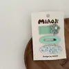 Combinación de Pasador para el Cabello Infantil con Lentejuelas de Flores Verdes, Pasador para Bebé, Pinza Lateral, Pinza para el Flequillo