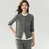 Nuevo Cardigan de Cachemir 100% Puro Otoño 2026 para Mujer Cuello Redondo Estilo Coreano Suéter de Punto Trenzado
