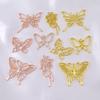 Marco de pegamento de mariposa dorada Accesorios de joyería hechos a mano para bricolaje Colgante de material de aleación de metal de pegamento color oro rosa