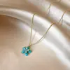 Colar Pingente Flor de Cinco Pétalas Dupla Camada para Mulheres, Corrente Clavicular de Luxo de Alto Padrão de Nicho, Acessório Novo Estilo 2026