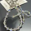 Cordão de Celular Colorido de Cristal Luxuoso e de Alta Qualidade com Pingente de Laço de Pérolas, Pingente Curto de Pulso, Corrente para Pendurar em Bolsas