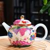 Juego de té Kung Fu de esmalte chino de alta gama, tetera de cerámica Sancai, tazón cubierto, bandeja de té, taza de té, juego completo de tazas maestras para el hogar