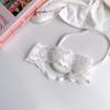 Baby Mori Banda para el Cabello Estilo Coreano Blanco Encaje Delicado Algodón Diadema Accesorios Decorativos para el Cabello Luna Llena Cien Días Sombrero
