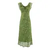 Vestido midi estampado de verano nuevo con volantes para adelgazar, estilo retro francés para vacaciones y viajes 2026 para mujer ZA