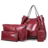 Conjunto de Bolsas Femininas Vintage de Quatro Peças, Bolsa de Ombro de Grande Capacidade, Bolsa de Mão, Bolsa Saco Transversal, Atacado do Fabricante, Versátil