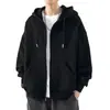 Sudadera con Cardigan para Hombre Otoño Sudadera con Capucha Color Sólido Ropa con Felpa Cremallera Abrigo Holgado Sudaderas de Invierno para Hombre