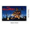 Tela de Fondo Nueva Transfronteriza para Halloween con Decoraciones de Calaveras para Montaje de Ambiente de Fiesta y Carnaval, Tela Colgante, Banderines Colgantes, Banderas
