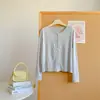 Cárdigan casual de estilo coreano de Lyocell, nueva prenda exterior corta versátil y elegante de otoño, top adelgazante, camisa de moda