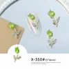 Nova Joia para Nail Art Cravejada com Diamantes de Liga Metálica Formato Tulipa Rosa Desejo Puro Estilo Ins Acessórios Brilhantes Super Chamativos