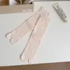 Meias de Seda de Amora Cor Sólida para Primavera e Verão Meia de Dois Dedos Estilo Coreano Simples Versátil Meia com Separação nos Dedos Babados Leve Respirável Meia de Cano Médio Feminina