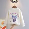 Suéter Pulóver de Felpa de Mink Kulomi para Niñas Otoño e Invierno Nuevo Estilo Suéter Estilo Occidental para Niños Grandes Camiseta Base Gruesa Cálida