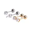 S925 Prata Prego de Orelha Feminino Parafuso Fivela Pérola Orelha Osso Prego Estilo Coreano Pequeno e Fresco Simples Jóias de Orelha
