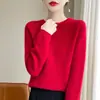 Nuevo estilo, corte relajado, transfronterizo, tejido de siete agujas, suéter de cuello redondo para mujer, top de punto, listo para usar, suave y amigable con la piel, corte holgado y cómodo para el invierno