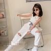 Edición Caliente de Verano 2026 Conjunto sin Mangas para Niños Estilo Coreano para Niñas Ropa de Moda Camiseta Q Algodón Conjunto para Niños