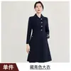 Venta al por mayor transfronteriza de abrigos acolchados de lana gruesa de invierno nuevos para mujer, chaquetas de lana cálidas de corte entallado de longitud media para mujer