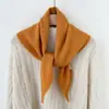Bufanda Pequeña de Color Puro Nueva Bufanda Triangular Tejida Mezclada con Lana Australiana Turbante para Mujer Chal Cálido de Abrigo Otoño e Invierno