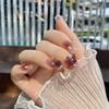 Uñas Portátiles Estilo Francés con Diseño de Mariposa Brillante, Arte de Uñas Portátiles Hecho a Mano, Set de 24 Piezas, Fuente Directa