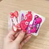 Pinza para el Cabello de Oso Pequeño de Acrílico Estilo Coreano Flor Pinza Lateral para Mechones de Bebé Flequillo Set de Pinzas BB de Dibujos Animados para Niñas