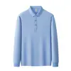 Camisas Polo Masculinas de Manga Longa Outono e Inverno Uniformes para Grupos Corporativos Logo Bordado Estampado Prontas para Uso Atacado Tops Masculinos com Gola
