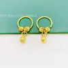 Suministro en Vivo de Aretes de Borla Chapados en Oro para Mujer, Versátiles y Elegantes, con Diseño Floral y Cuentas de la Fortuna, Aros al por Mayor