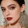 Nuevos Pendientes Retro de Hoja con Diamantes Completos de Otoño, Personalizados, Diseño de Moda y de Alta Gama, Pendientes Exagerados Versátiles de Nicho para Mujer