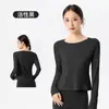 Roupas de Yoga Modeladoras Processadas e Personalizadas Manga Longa Feminina Respirável Pilates Fitness Roupas Corrida Treinamento Tops Esportivos
