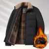 Ropa de Invierno para Papá Chaqueta de Algodón Engrosada con Felpa Ropa de Invierno para Hombre Abrigo de Algodón Ropa Exterior Cálida para Hombres de Mediana Edad y Mayores Ropa de Algodón