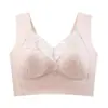 Sujetador de encaje sin costuras y sin espalda, cómodo sujetador tipo tank top de mujer con realce y anti-flacidez, sujetador inalámbrico push-up para dormir