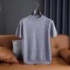 23 outono e inverno novo masculino meia gola alta pulôver camisola de manga curta cor sólida simples meia manga camisola de malha assentamento camisa