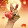 Novo chaveiro em formato de bolo da lua de ouro puro 999, um presente perfeito para o Festival do Meio Outono, disponível para atacado