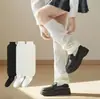 Calcetines Blancos Lindos Hasta la Rodilla para Niñas, Calcetines Largos Sueltos para Mujeres, Adecuados para Combinar con Zapatos Pequeños de Cuero en Estilo JK, Estilo Japonés