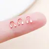 Fio de Cobre Banhado a Ouro 18K Enrolado com Fio Clipe de Orelha Fivela em U Ferradura Protetor de Fio Fivela Final Fio de Aço com Contas Acessórios para Joias DIY