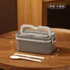 Cajas de Almuerzo al por Mayor para Trabajadores de Oficina, Cajas de Almuerzo de Doble Capa, Cajas de Almuerzo Cuadradas para Microondas, Cajas de Almuerzo Aisladas de Acero Inoxidable