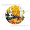 Posavasos de cerámica para coche con paisaje de pintura al óleo de Van Gogh transfronterizo, red social, para coche, absorbente, antideslizante, alfombrilla para coche, venta al por mayor de fábrica