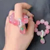 Pulsera de Imitación de Jade Hetian Color Melocotón Diseño de Nicho Femenino Estilo ins Simple Pulsera de Ágata Roja del Sur