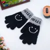 Luvas de Rosto Sorridente Fofas para Mulheres Estilo Coreano Ins Meninas Inverno Espessadas Quentes Estudantes Luvas de Tricô com Dedo que Mostra a Tela Sensível ao Toque