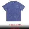Camiseta base de algodón tie-dye lavada de manga corta para hombre y mujer, estilo americano de alta calle, verano, logo