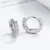 Pendientes de plata de ley s925 con circonita de diamante completo para mujer, anillo redondo, diseño europeo y americano, estilo frío, pendiente de botón para oreja, joyería