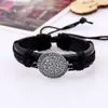 Pulsera vintage de aleación tejida pulsera de piel de vaca hecha a mano pulsera de cuerda de cuero para mano suministro de puesto de tienda de 2 yuanes pulsera de cuero genuino