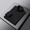 Nuevos Lanzamientos: Camisa de Manga Larga Estilo Business Casual con Rayas Ocultas y Botones Bordados en el Cuello, Camisa para Hombre