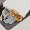 Brincos de Argola de Metal Estilo Francês, Brincos de Pino Minimalistas Lisos em Forma de Arco, Brincos Geométricos de Nicho para Mulheres, Exquisitos