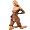 Transfronterizo Sexy Uniforme Caliente Coqueto talla extra Sexy Ropa Interior Puro Deseo Ajustado Perspectiva bodysuit Malla Brillo
