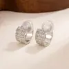 Nuevos Pendientes de Aro en C con Diseño de Nicho, Lujo Accesible Elegante, Versátiles Pendientes Plegados con Patrón de Ola de Lava, Pendientes Europeos y Americanos para Mujer