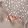 Elegantes Pegatinas para Uñas de Mariposa con Rosa Blanca en Relieve TS-4288 Pegatinas para Uñas Florales de Perlas Vintage Francés